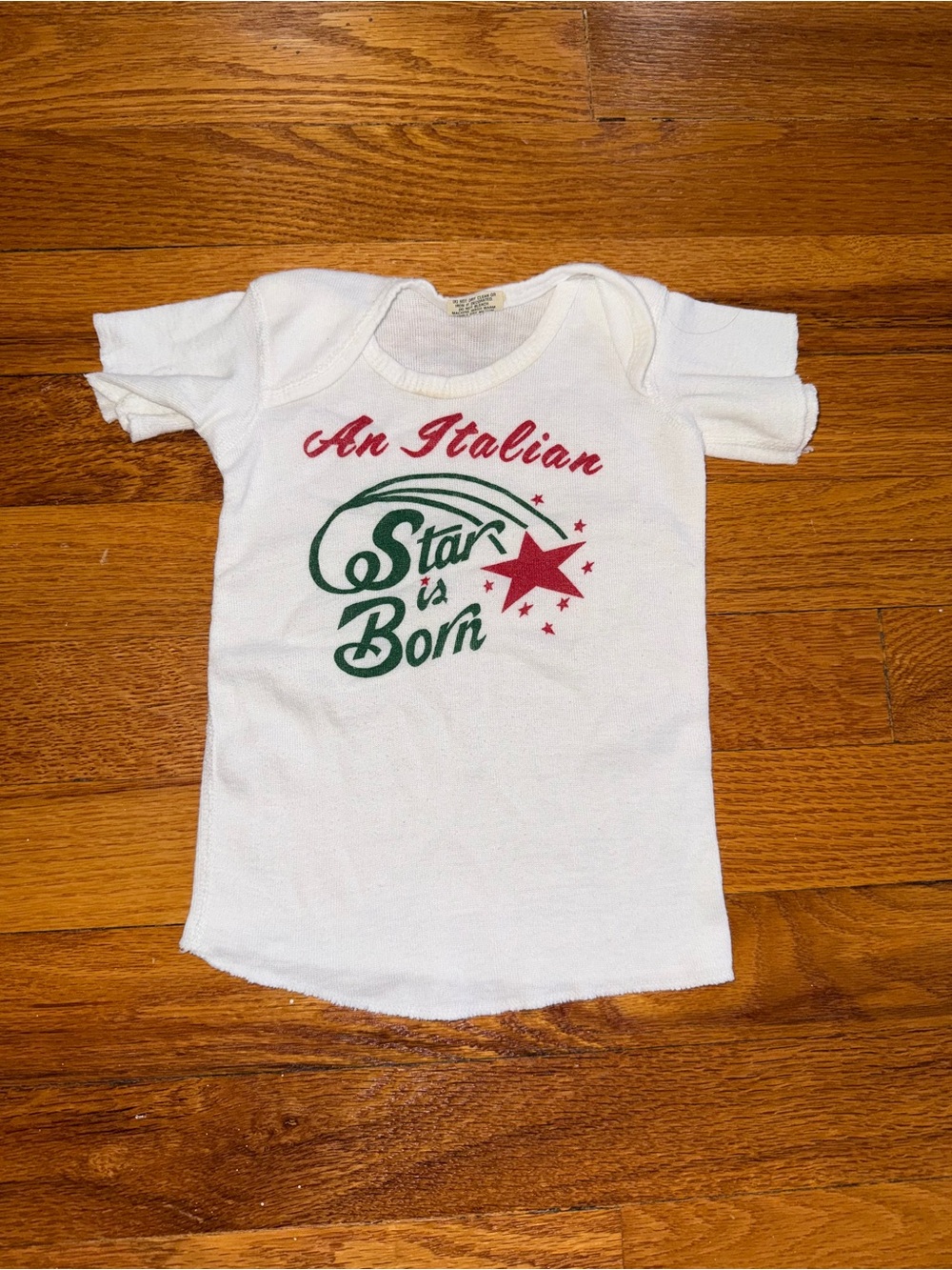 An Italian Star Is Born Italy Vintage Toddler Baby 24m White T Shirt Vintage 80s